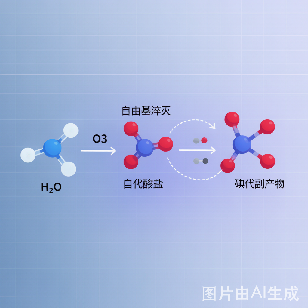 催化臭氧化中碘代消毒副产物的生成控制：碘离子竞争、碘酸盐形成与协同削减